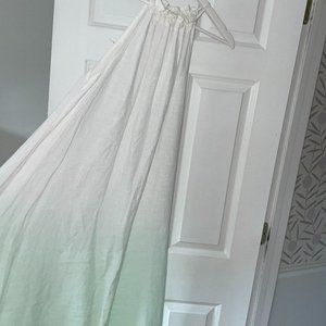 Linen Venus Maxi Dress, Lime Ombre, OS